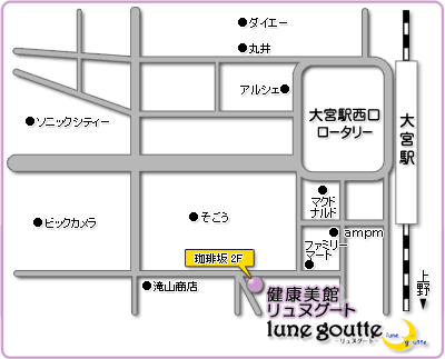 健康美館リュヌグートアクセスマップ（さいたま市）